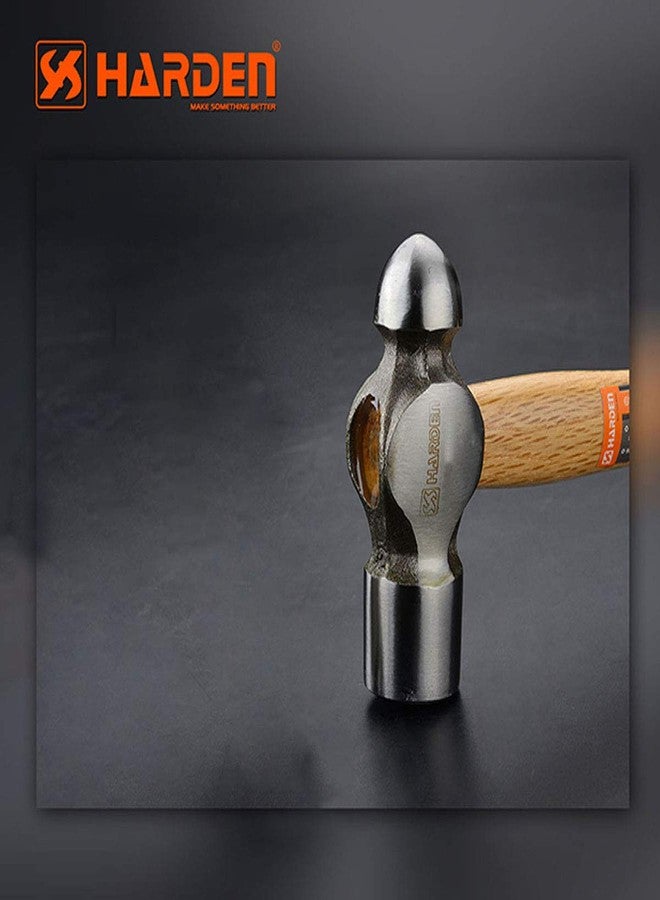 Harden 450 grams Professional Ball Pein Peen Hammer with Oak Wood Handle - Forged Fine Grain Steel Head - 590134 - Image 4